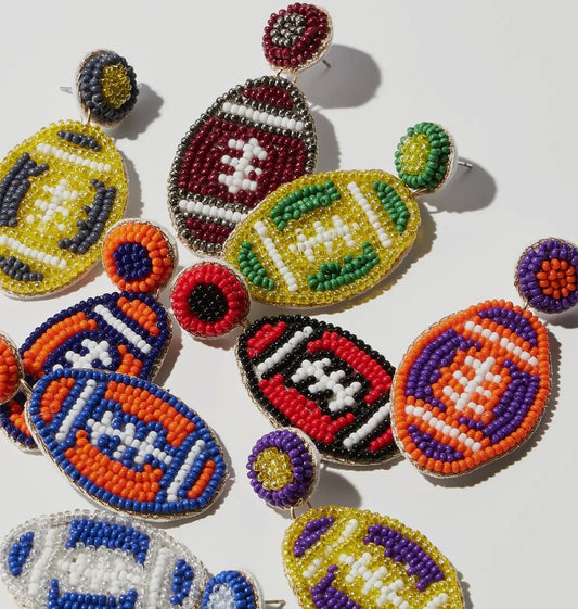 Gameday Football Beaded Earrings