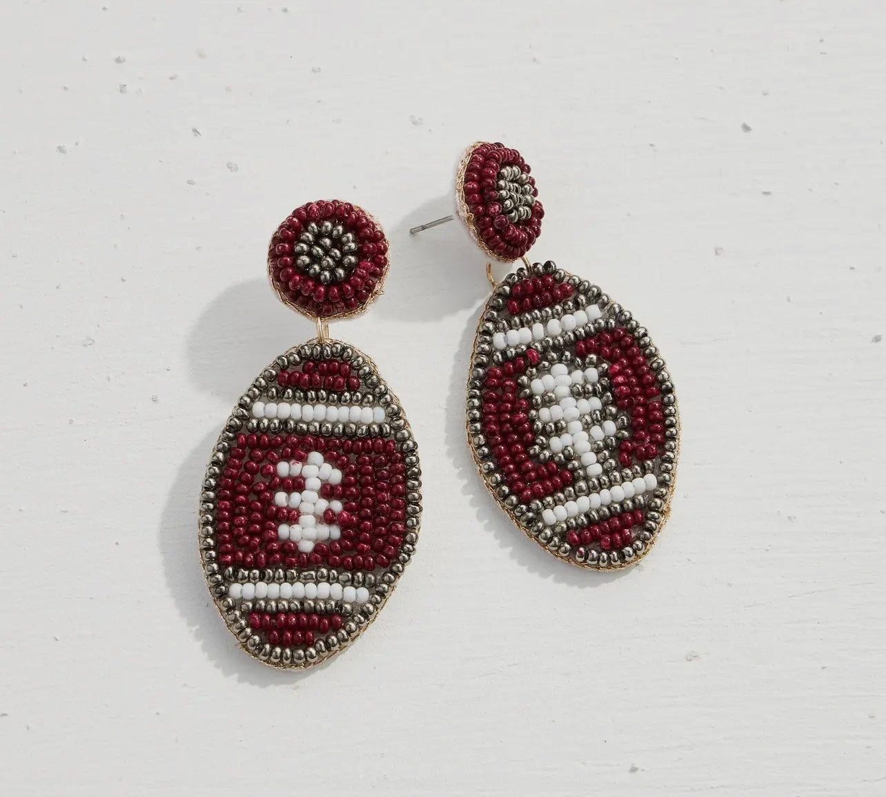 Gameday Football Beaded Earrings