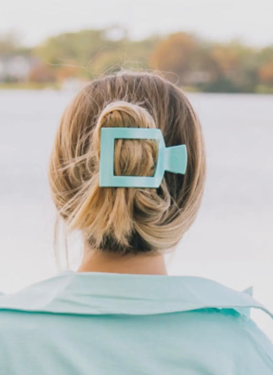 Totally Turquoise Medium Flat Square Hair Clip