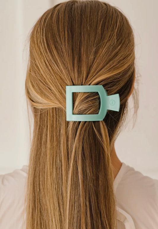 Totally Turquoise Small Flat Square Hair Clip
