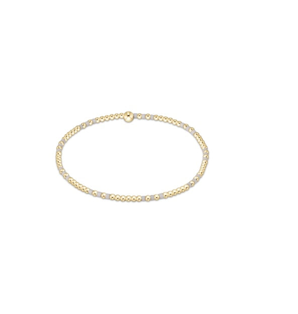 Gameday Hope Joy Pattern 2mm Bead Bracelet - Grey