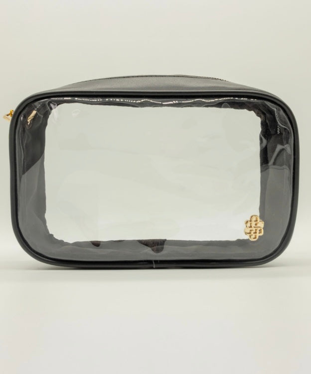 Black Leather Clear Crossbody