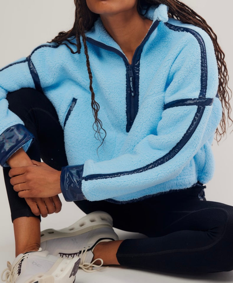 Mountain High Shine 1/2 Zip Bright Blue Combo