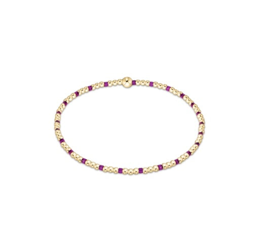 Hope Sincerity Pattern 2mm Bead Bracelet - Fuchsia