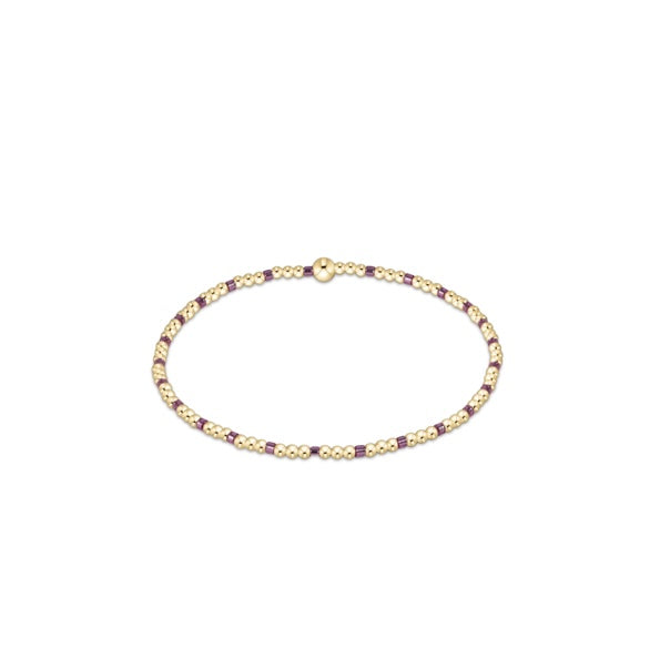 Hope Sincerity Pattern 2mm Bead Bracelet - Pink Metallic