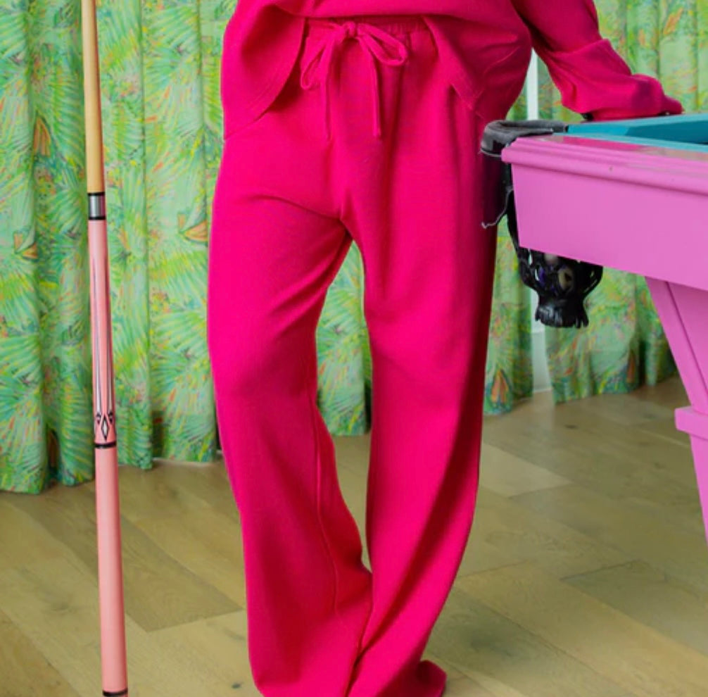 LuLu Mac Waffle Pant Hot Pink