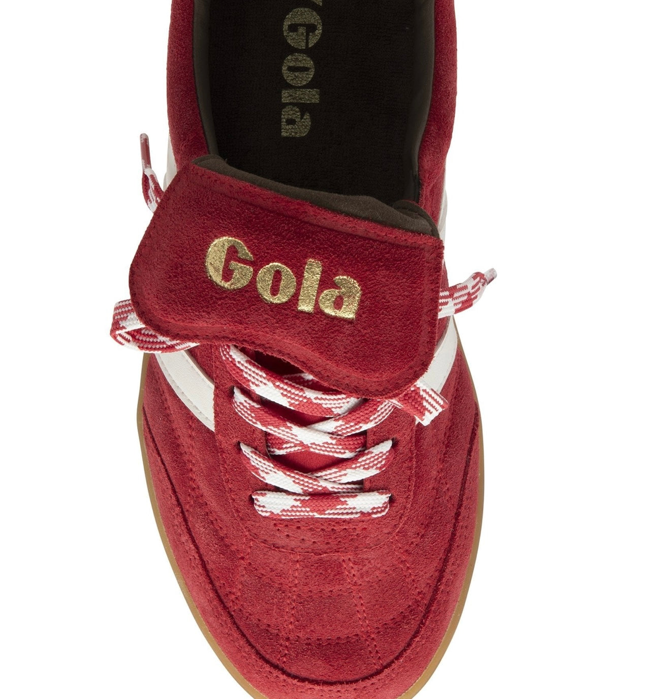 Gola Stadia 86 Trainer Red/Off White/Dark Brown/Gum