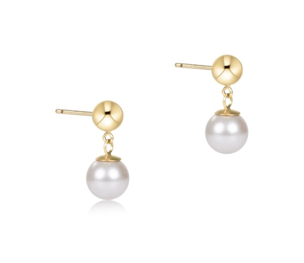 Classic 8mm Ball Drop Stud - Pearl