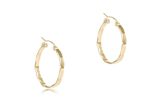 Scalloped Round Gold 1.25" Hoop - Smooth