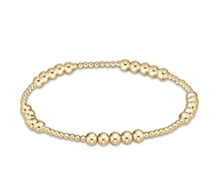 Classic Blissful Pattern 2mm Bead Bracelet - 4mm Gold Bracelet