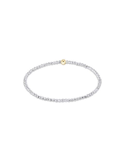 Bright Silver Faceted Hematite 2mm Bead Bracelet