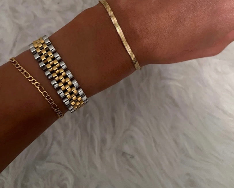 Thick Two Toned Bracelet