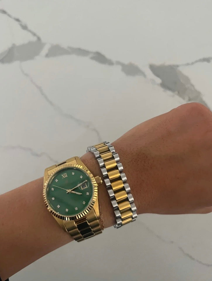 XL Two Toned Watch Band Bracelet