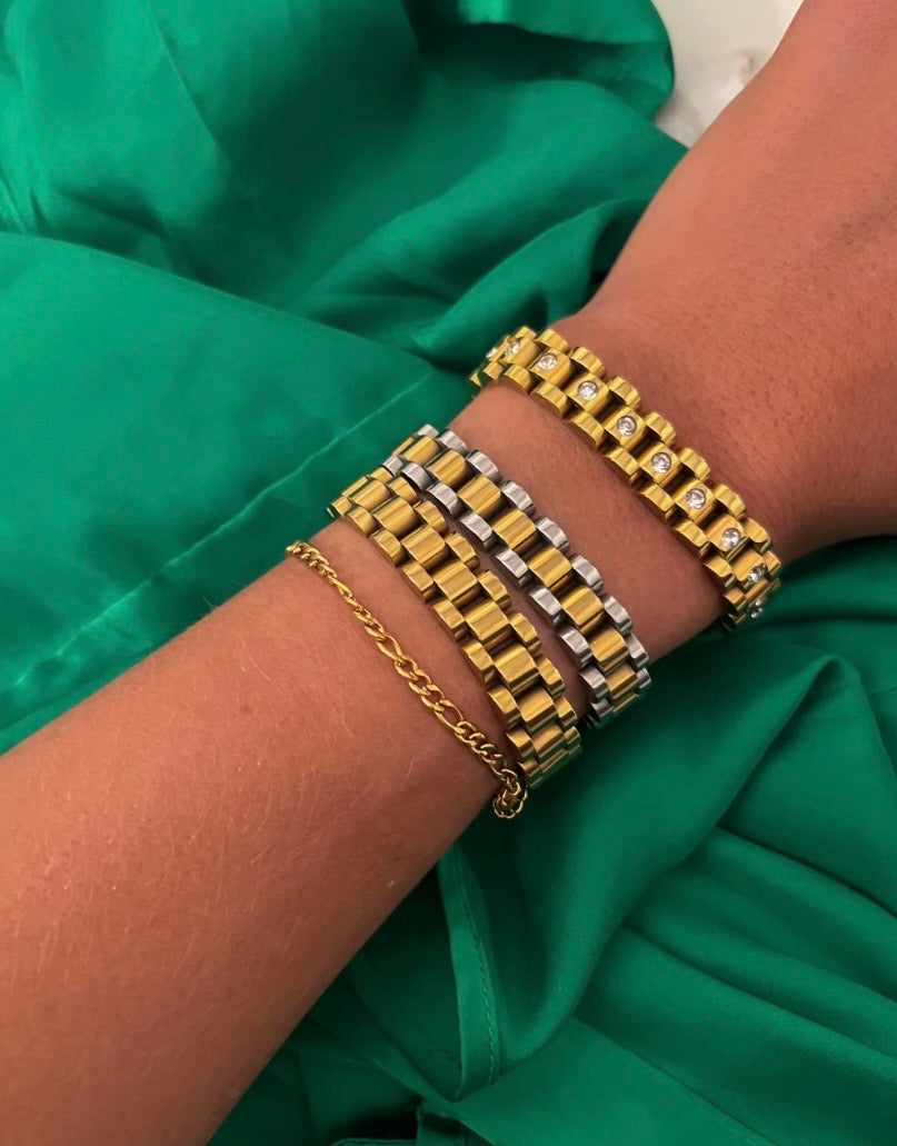 Two Toned Watch Band Bracelet