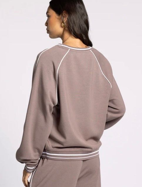 Amelia Top in Eggplant Ivory