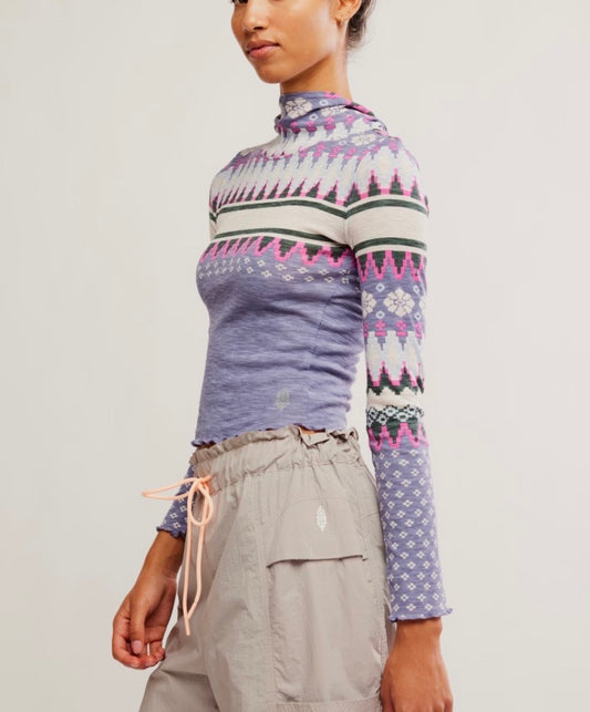 Printed Breathe Easy Printed Layer Plaid Fairisle Graph