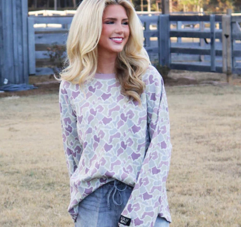 LuLu Mac Waffle Top Camo