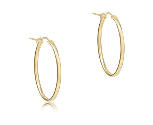 Oval Gold 1” Hoop - Smooth