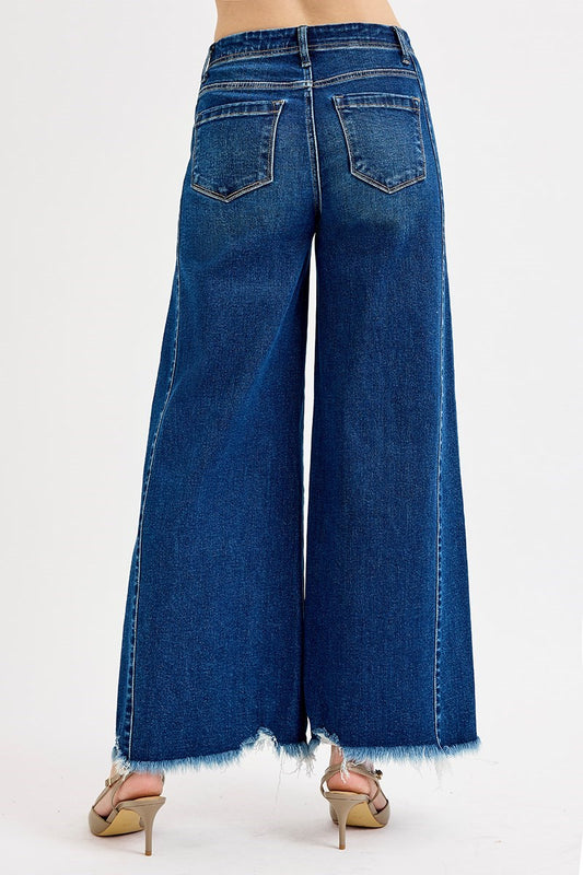 Chatter Dark HR Ankle Wide Jeans