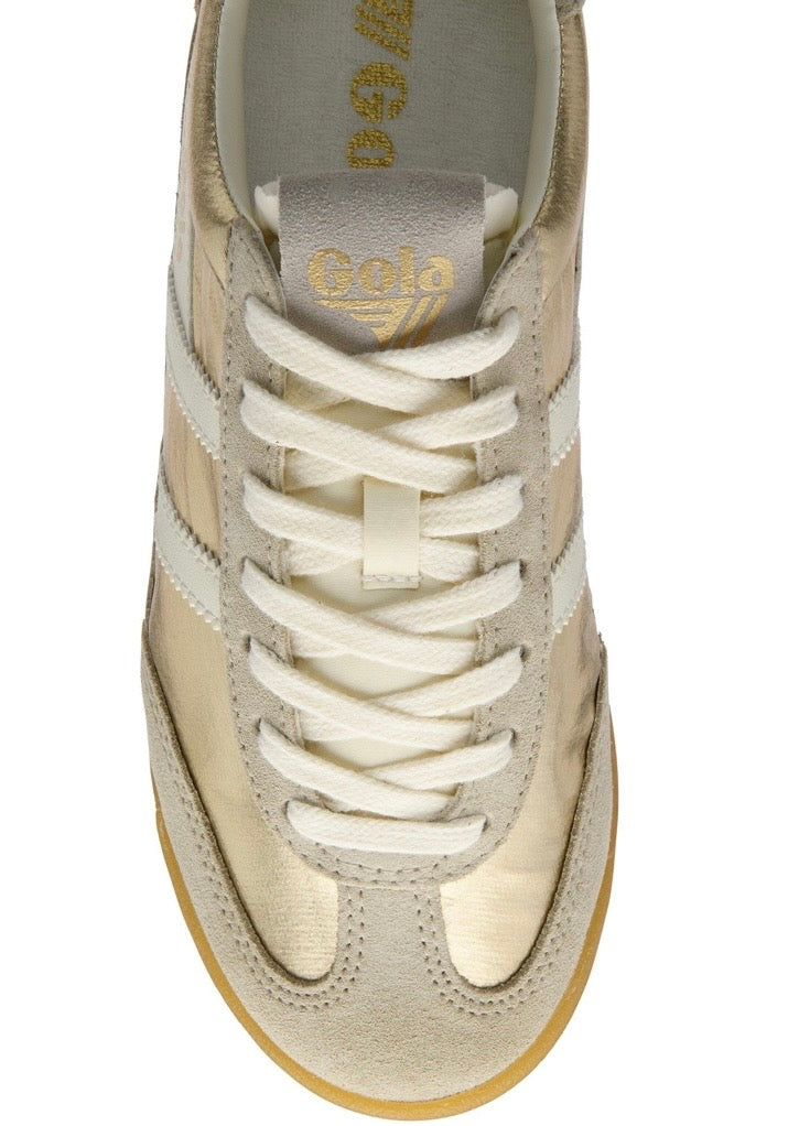 Gola Women’s Firefly Metallic Trainer Gold/Off White