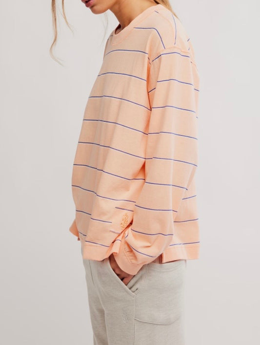 Printed Hustle Layer Awning Striped Peach