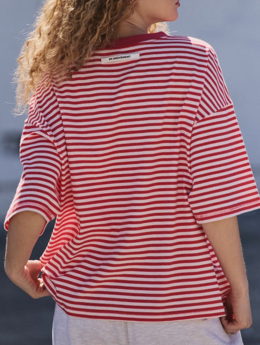 Stripe Tackle Tee Court Stripe Grapefruit