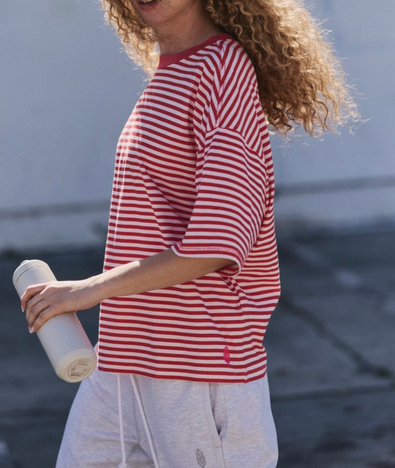 Stripe Tackle Tee Court Stripe Grapefruit