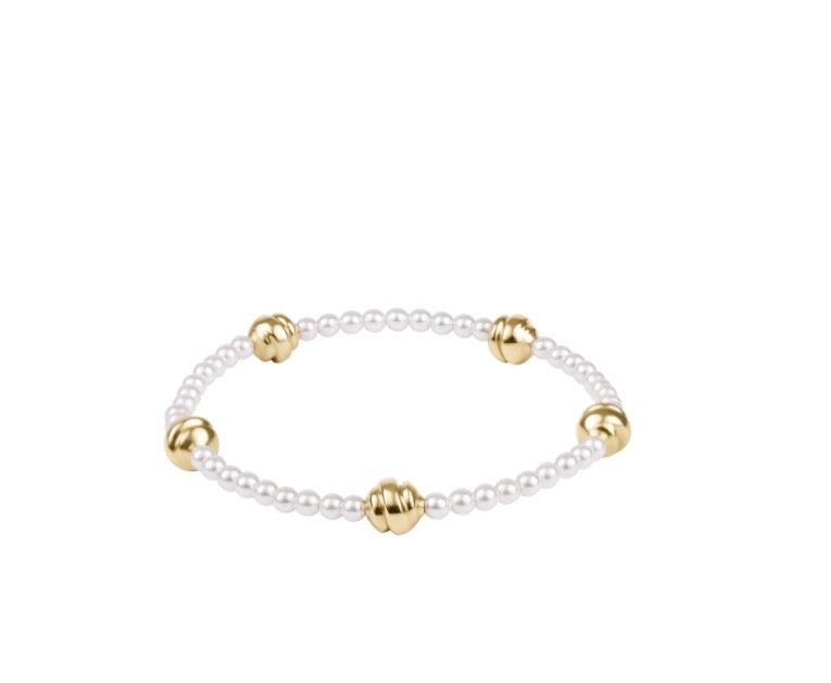 Admire Small Gold 3mm Pearl Bracelet
