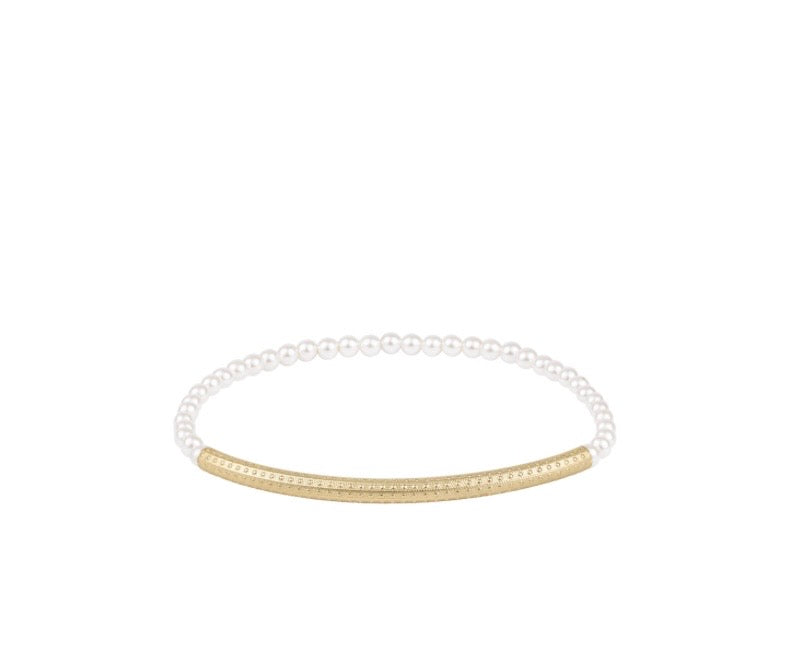 Bliss Bar Textured Pearl 3mm Bracelet