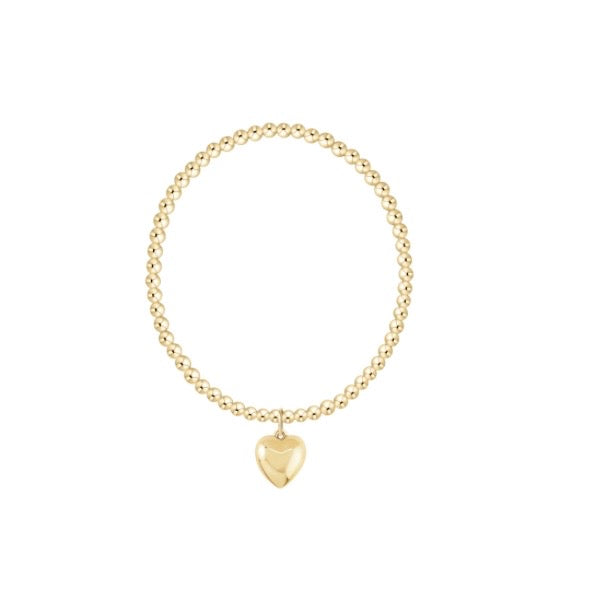 Classic Gold 3mm Bracelet - Love Plush Gold Charm