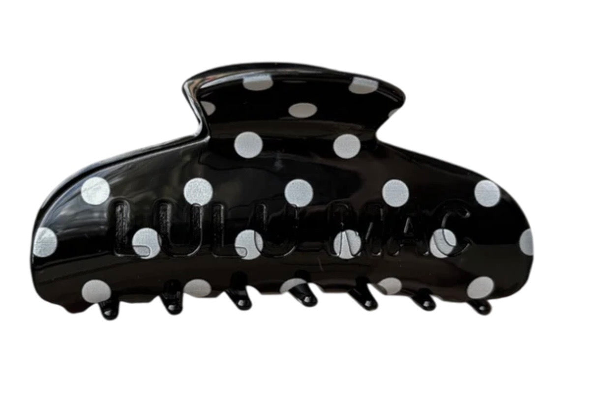 Black/White Dot Lulu Mac Hair Clip