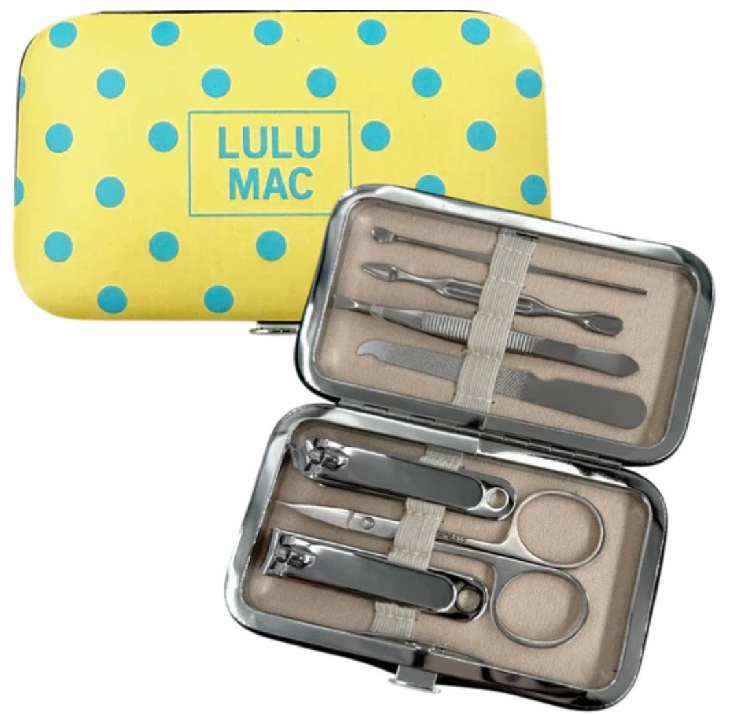 Butter/Light Blue Dot Manicure Set