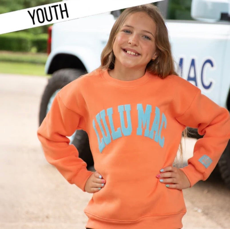 Youth Orange/Blue Puff Lulu Mac Sweatshirt