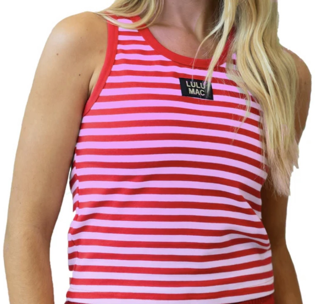 LuLu Mac Red & PINK Striped Tank