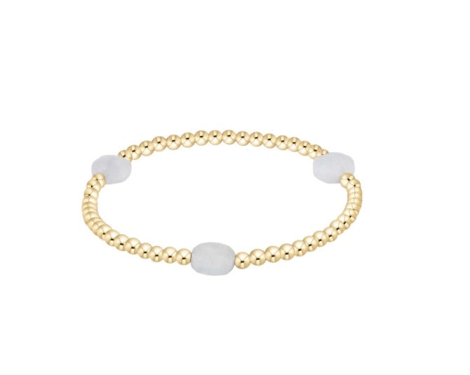 Admire Gem 3mm Gold Bracelet - Aquamarine