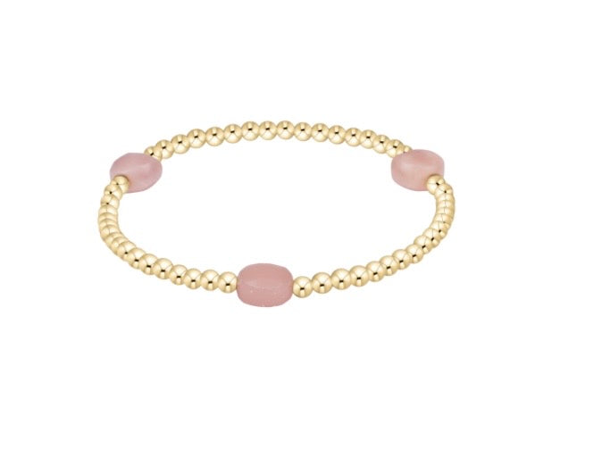 Admire Gem 3mm Gold Bracelet - Pink Opal