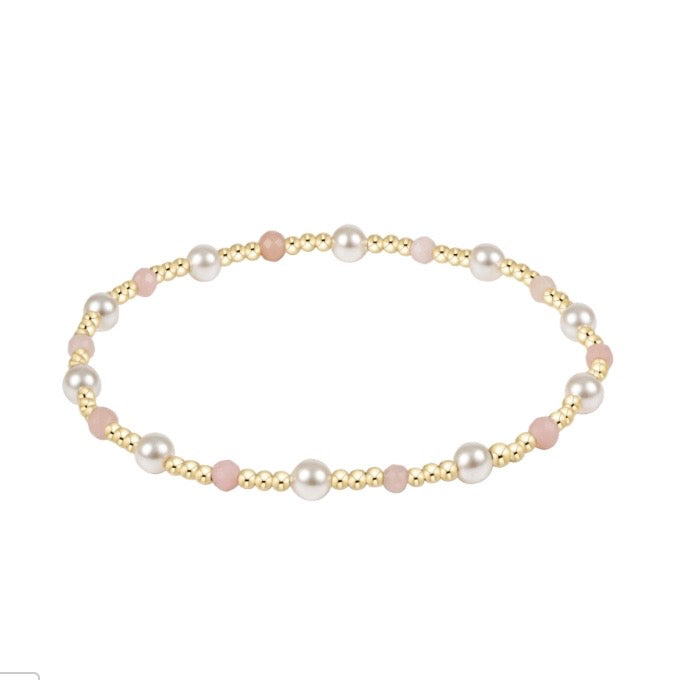 Pearl Sincerity 4mm Gem Bracelet - Pink Opal