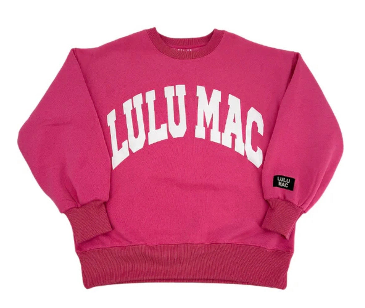 Lulu Mac Sweatshirt Hot Pink/White Puff