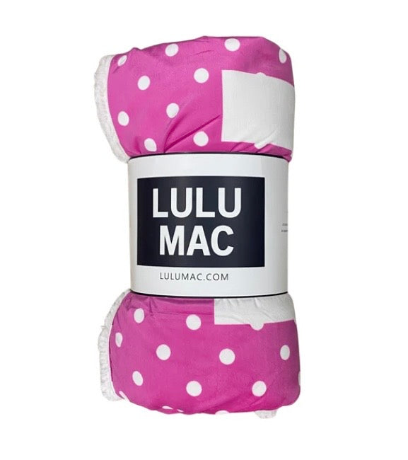 LuLu Mac Blanket Hot Pink with White Dots