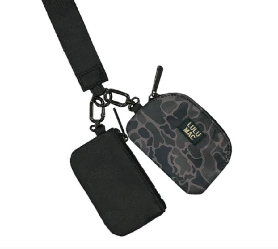 Black Camo Lulu Mac Double Pouch Wristlet