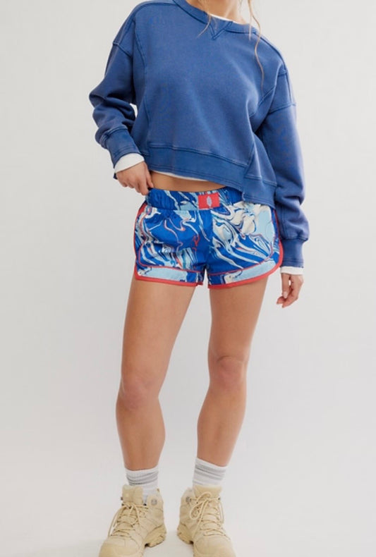 Varsity Blues Short Marbled Bright Blue Combo