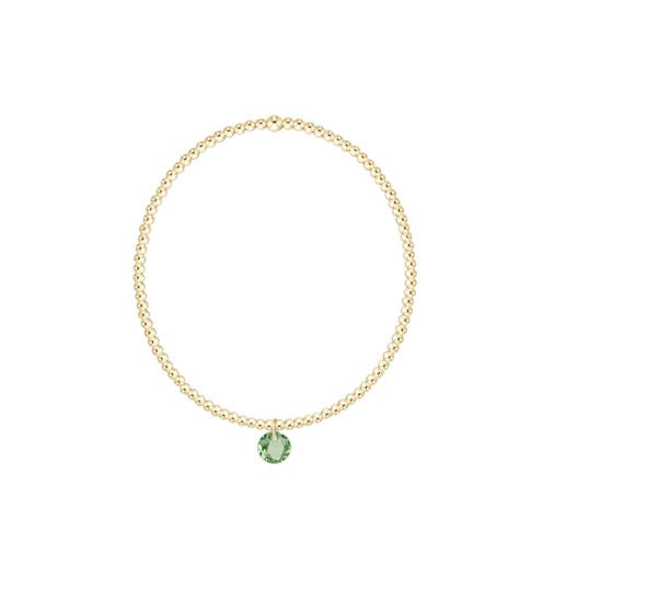 Classic Gold 2mm Bracelet - Reflection Small Charm 08