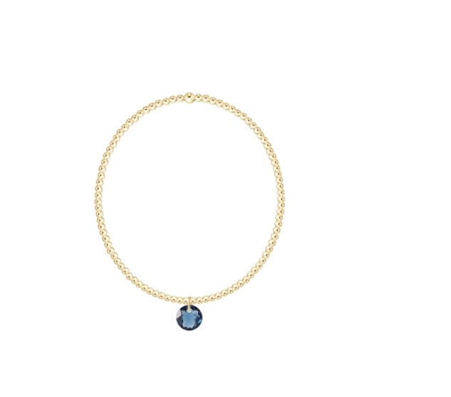 Classic Gold 2mm Bracelet - Reflection Small Charm 09