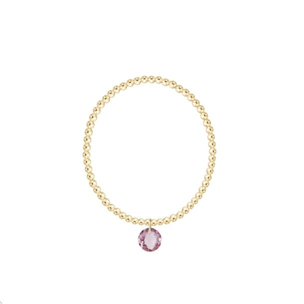 Classic Gold 3mm Bracelet - Reflection Charm - 02