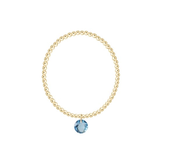 Classic Gold 3mm Bracelet - Reflection Charm - 03
