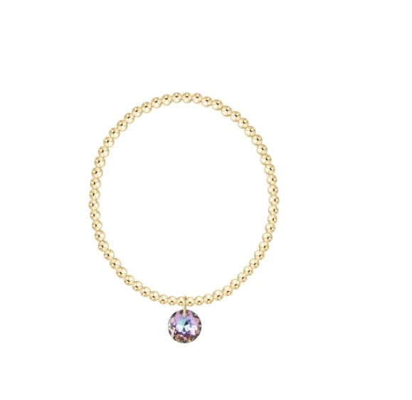 Classic Gold 3mm Bracelet - Reflection Charm - 06