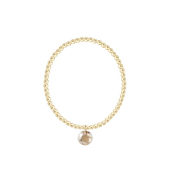 Classic Gold 3mm Bracelet - Reflection Charm - 11