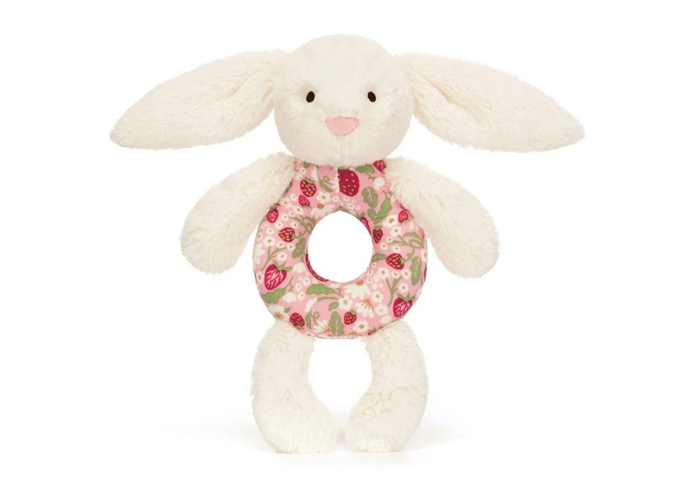 Blossom Cream Bunny 'Berry' Ring Rattle