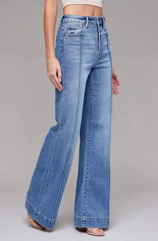 Happi Medium Light Pintuck 33” Inseam Flare