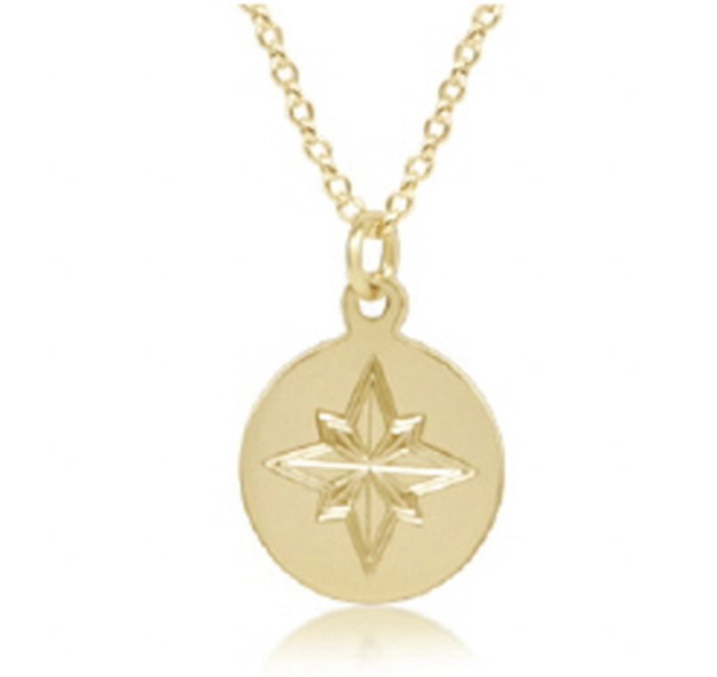 16" Necklace Gold - Direction Gold Disc